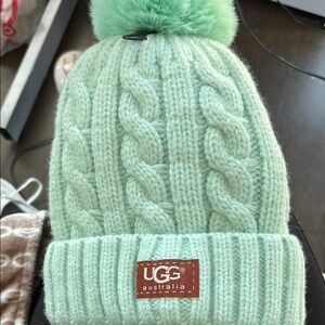 UGG Mint Green Cable Knit Beanie